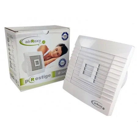 Wentylatory-o-srednicy-120 - wentylator domowy z żaluzją grawitacyjną biały ø120 01-030 airroxy 