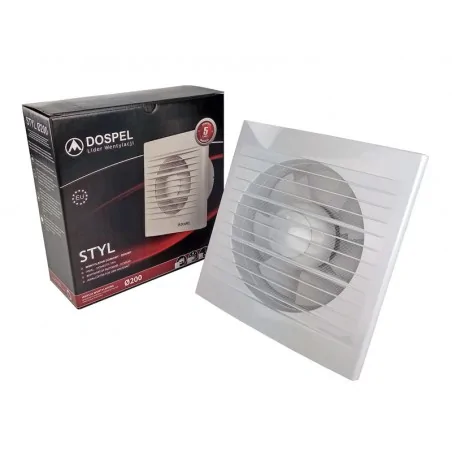 Wentylatory-lazienkowe - standardowy wentylator domowy biały o średnicy 200mm styl 007-0007 dospel 