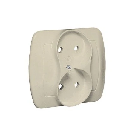 Gniazda-elektryczne - beżowe gniazdo podwójne bez uziemienia ag2/12 simon akord kontakt-simon 