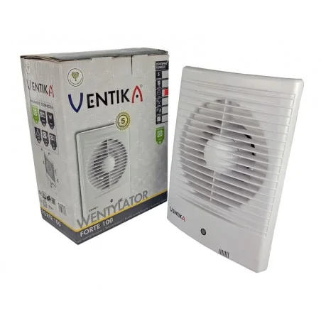 Wentylatory-o-srednicy-100 - wentylator łazienkowy biały z wyłącznikiem czasowym ø100  98m3/h forte d 100 m3 wc ventika 