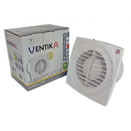 Wentylatory-o-srednicy-100 - wentylator domowy osiowy biały z wyłącznikiem czasowym fi100 simple d 100 d wc ventika 