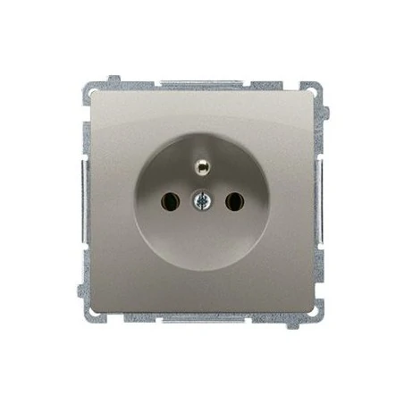 Gniazda-elektryczne - satynowe gniazdo wtyczkowe z uziemieniem bmgz1.01/29 simon basic kontakt-simon 