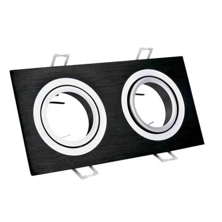 Oprawy-sufitowe-ruchome - oczko sufitowe ruchome podwójne czarne szczotkowane gu10 south opal 2 polux 