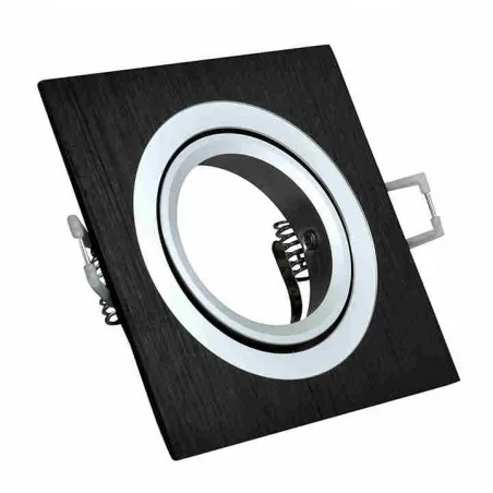 Oprawy-sufitowe-ruchome - oprawa sufitowa kwadrat czarna szczotkowana ruchoma gu10 south opal polux 