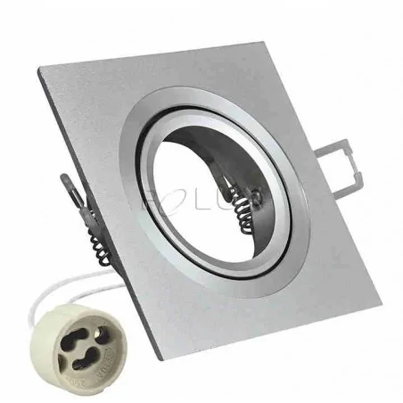 Oprawy-sufitowe-ruchome - oprawa sufitowa kwadratowa srebrna piaskowana regulowana gu10 south opal polux 