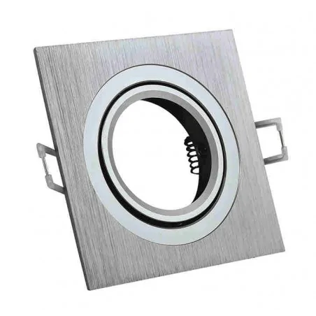 Oprawy-sufitowe-ruchome - oprawa sufitowa kwadratowa srebrna szczotkowana regulowana gu10 south opal polux 