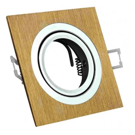 Oprawy-sufitowe-ruchome - złota oprawka halogenowa szczotkowana regulowana gu10 south opal polux 