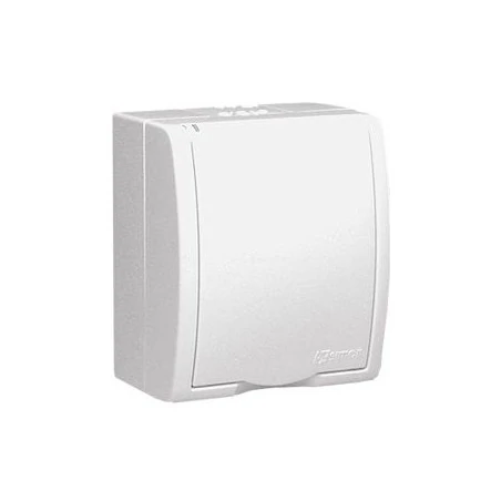 Gniazda-elektryczne - gniazdo elektryczne pojedyncze z uziemieniem ip54 z klapką w kolorze białym aqgz1/11 simon aquarius kontakt-simon 