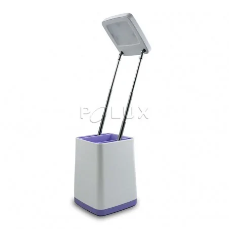 Lampki-biurkowe - lampka szkolna led z pojemnikiem na długopisy fioletowa helsinki 314659 polux 