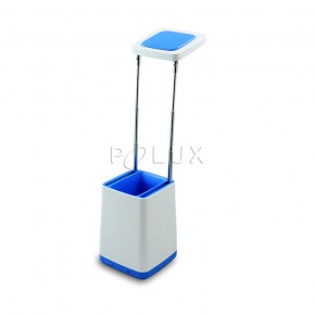 Lampki-biurkowe - niebieska lampka led na biurko z przybornikiem 4.2w usb helsinki polux 