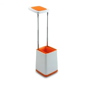 Lampki-biurkowe - pomarańczowa lampka szkolna na biurko z przybornikiem 4.2w usb helsinki polux