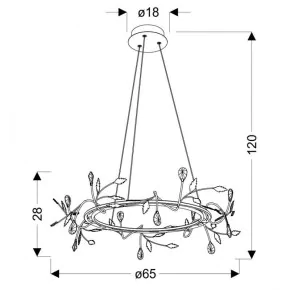 Lampy-sufitowe - lampa sufitowa z dekoracjami w kształci liści led giaros 65 36w 4000k apeti a0028-320 candellux 