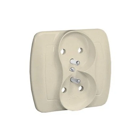 Gniazda-elektryczne - beżowe gniazdo podwójne z uziemieniem agz2/12 simon akord kontakt-simon 