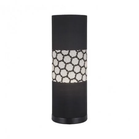 Lampki-nocne - biało-czarna lampka nocna tuba e14 wanda foot 03805 ideus 