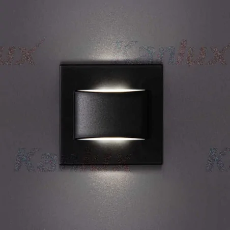 Oswietlenie-schodowe - kwadratowa oprawa schodowa led czarna dwukierunkowa 4000k 12v dc erinus ll b-nw kanlux 