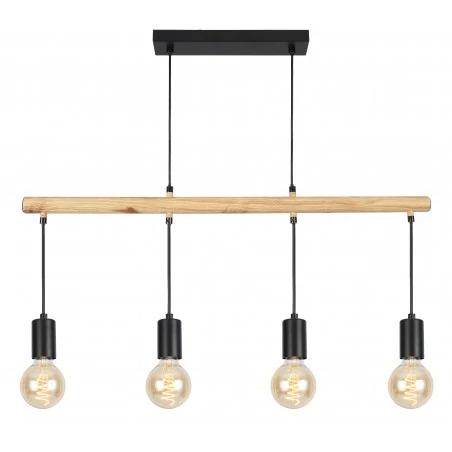 Lampy-sufitowe - czteropunktowa lampa wisząca czarna loft 4x60w e27 izzy 34-77929 candellux 
