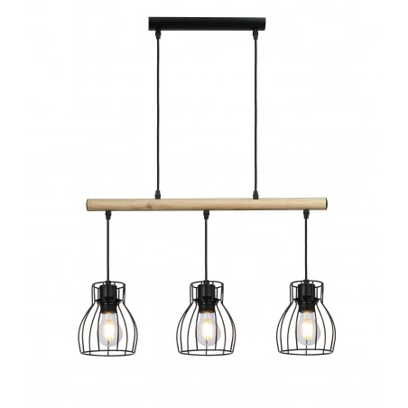 Lampy-sufitowe - lampa wisząca czarna na trzy źródła światła e27 3x60w bernita 33-78087 candellux 