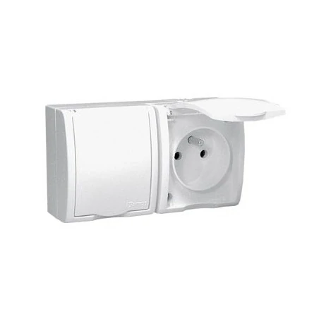 Gniazda-elektryczne - białe gniazdo elektryczne podwójne z uziemieniem ip54 i klapką w kolorze obudowy 16a aqgz1-2/11 simon aquarius kontakt-simon 