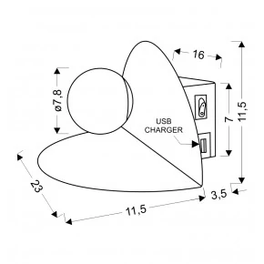 ZENIT LAMPA KINKIET 4W 4000K + ŁADOWARKA USB BIAŁY