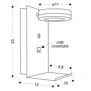 Kinkiety-do-salonu - kinkiet ścienny z wbudowaną ładowarką usb 4w led biały compact 21-76052 candellux 