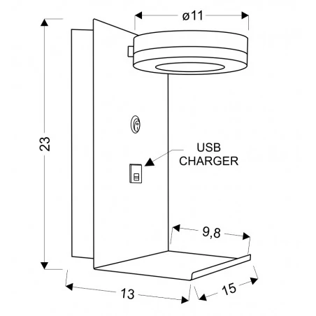 Kinkiety-do-salonu - kinkiet ścienny z wbudowaną ładowarką usb 4w led biały compact 21-76052 candellux 