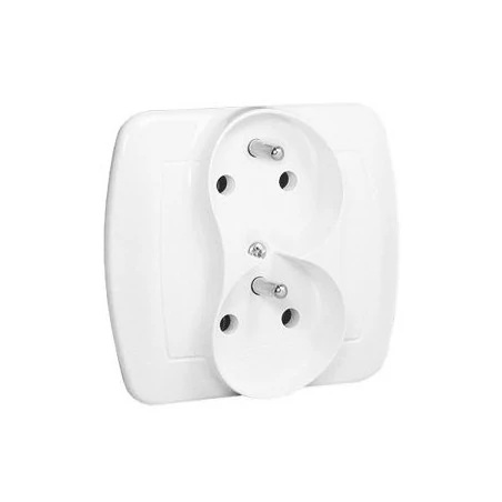 Gniazda-elektryczne - białe gniazdo podwójne z uziemieniem funkcja niezmienności faz agz2cz/11 simon akord kontakt-simon 