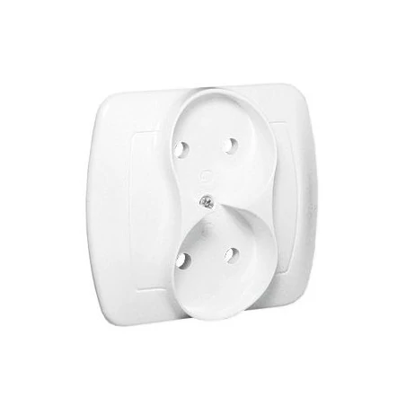 Gniazda-elektryczne - białe gniazdo podwójne bez uziemienia ag2/11 simon akord kontakt-simon 