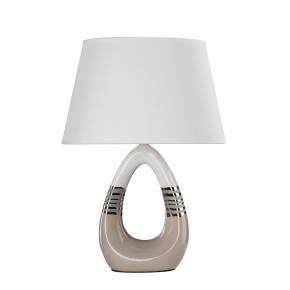 Lampki-nocne - lampa gabinetowa ceramiczna beżowo-biała 1x60w e27 romano 41-79954 candellux 
