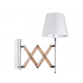 Lampa kinkiet Mito chrom 1X40W E27 abażur biały