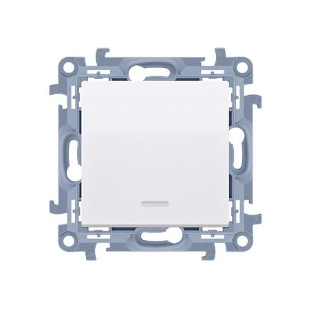 Wylaczniki-jednobiegunowe - biały włącznik jednobiegunowy z podświetleniem led cw1l.01/11 simon 10 kontakt-simon 