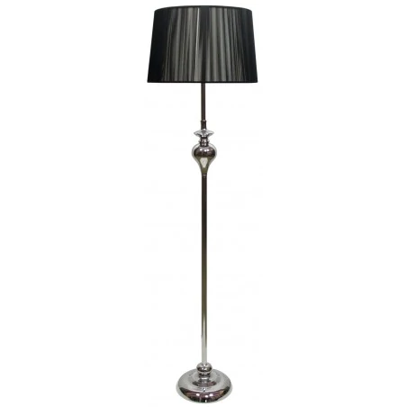 Lampy-stojace - lampa podłogowa w nowoczesnym stylu czarno-chromowa 1x60w e27 gillenia 51-21420 candellux 