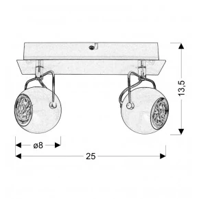 LISTWA TONY 2X3W LED GU10 CZARNY MATOWY