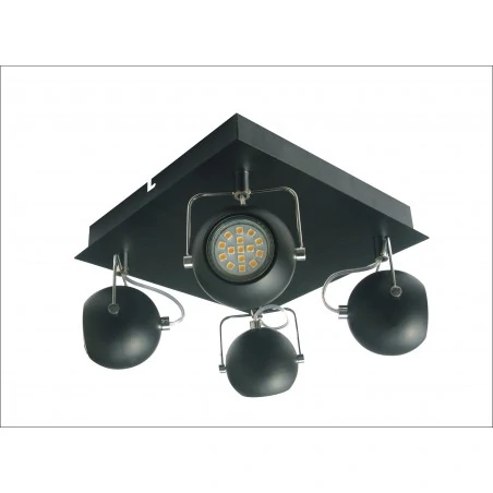 Lampy-sufitowe - czteropunktowa lampa sufitowa w klasycznej czerni 4x3w led gu10 tony 98-25036-z candellux 