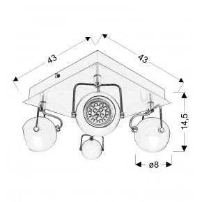 Lampy-sufitowe - czteropunktowa lampa sufitowa w klasycznej czerni 4x3w led gu10 tony 98-25036-z candellux 