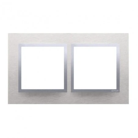 Ramki-podwojne - ramka podwójna metalowa inox klasyczny drn2/77 simon 54 nature kontakt-simon 