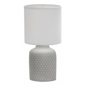 Lampki-nocne - lampka gabinetowa szara biały klosz e14 iner 41-79886 candellux 