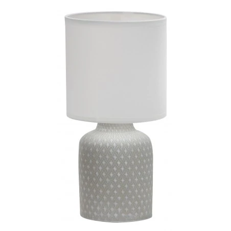 Lampki-nocne - lampka gabinetowa szara biały klosz e14 iner 41-79886 candellux 