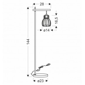 Lampy-stojace - czarna lampa podłogowa z drucianym kloszem 1x60w e27 bernita 51-78766 candellux 