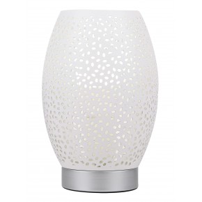 Lampki-biurkowe - lampka gabinetowa ażurowa biało-srebrna 1x60w e27 venus 41-78322 candellux 