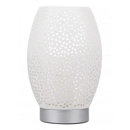 Lampki-biurkowe - lampka gabinetowa ażurowa biało-srebrna 1x60w e27 venus 41-78322 candellux 