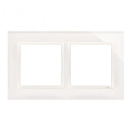 Ramki-instalacyjne - ramka podwójna szklana biała perła drn2/70 simon 54 nature kontakt-simon 