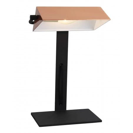 Lampki-nocne - miedziano- czarna lampa gabinetowa 1x40w e14 bankier 41-78339 candellux 