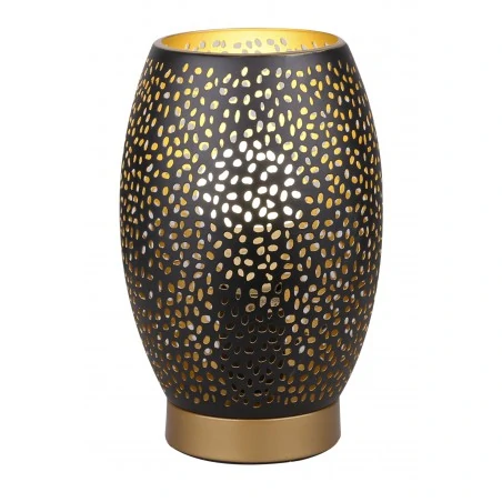 Lampki-biurkowe - lampka nocna ażurowa czarno-złota 1x60w e27 venus 41-78315 candellux 