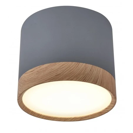 Lampy-sufitowe - oświetlenie sufitowe szaro-drewniane 9w led 4000k tuba 2275925 candellux 