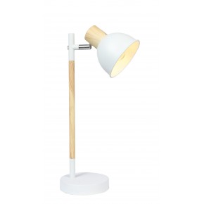 Lampki-nocne - lampa biurkowa w kolorze biało drewnianym 1x40w e14 bondo 41-80011 candellux 