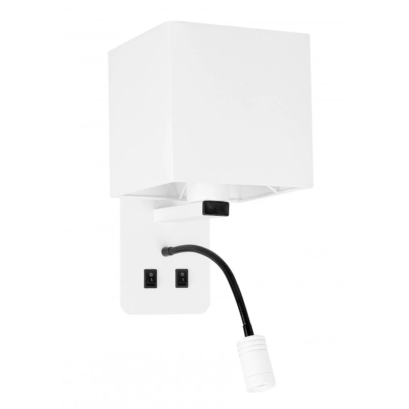 Kinkiety-do-salonu - kinkiet prostokątny z lampką do czytania 1x40w e27+3w led magnum 21-75666 candellux firmy Candellux w cenie 236,98 zł. Gwarantowana dostawa w ciągu 24h.  Kinkiety-do-salonu - kinkiet prostokątny z lampką do czytania 1x40w e27+3w led magnum 21-75666 candellux firmy Candellux