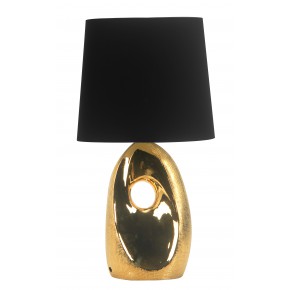 Lampki-nocne - czarno złota lampka na biurko glamour hierro 41-79916 candellux 