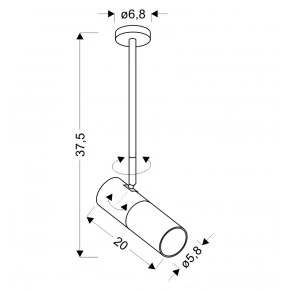 Lampy-sufitowe - biało-czarna lampa - tuba regulowana 1x15w gu10 tuba 31-78353 candellux 