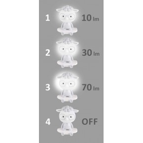 Oswietlenie-do-pokoju-dzieciecego - lampka nocna led dla dziecka owieczka na deskorolce szary/biały 2,5w 314802 polux 