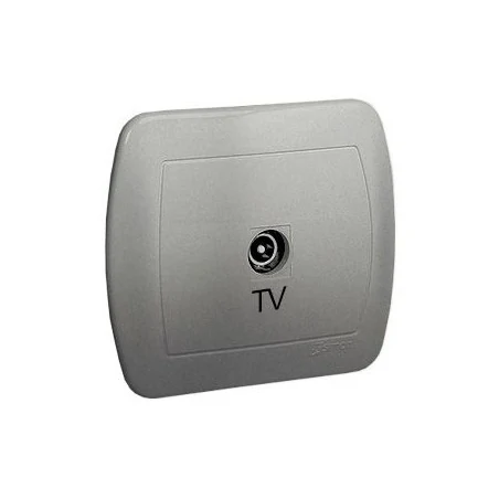 Gniazda-antenowe - srebrne gniazdo antenowe tv pojedyncze aak3/26 simon akord kontakt-simon 